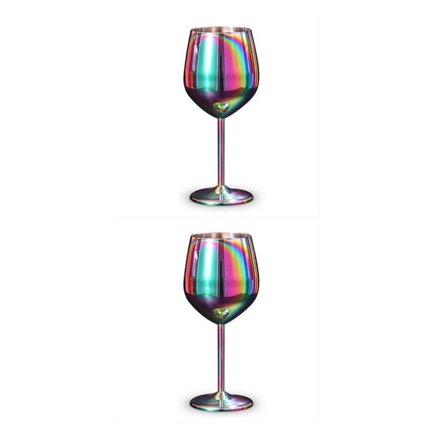 Bewildely Copa de vino tinto pulido de un solo nivel de acero inoxidable fiesta Barware inastillable taza utensilios para beber para Bar restaurante No.02 2piezas Bewildely CBP093285