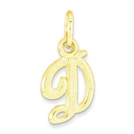 10k Yellow Gold Initial D Charm Pendant