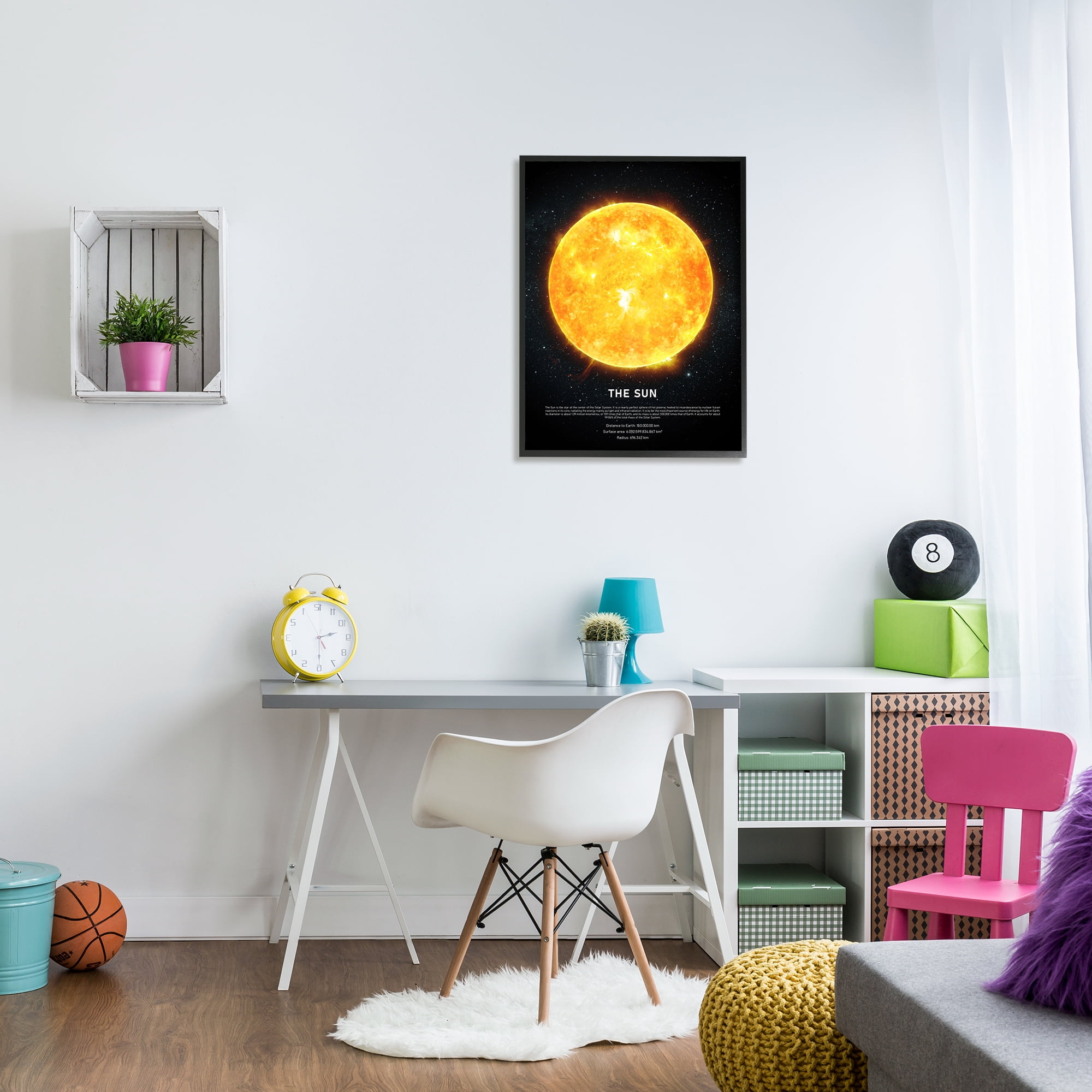 Stupell Home Décor Industries Milky Way Sun Infographic Outer Space Astrological Facts, 24 x 30, Designed by Design Fabrikken