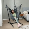 thumbnail image 3 of Gymax Chaise Hamac avec Support Support de Téléphone Balançoire Réglable Usage Intérieur et Extérieur, 3 of 10