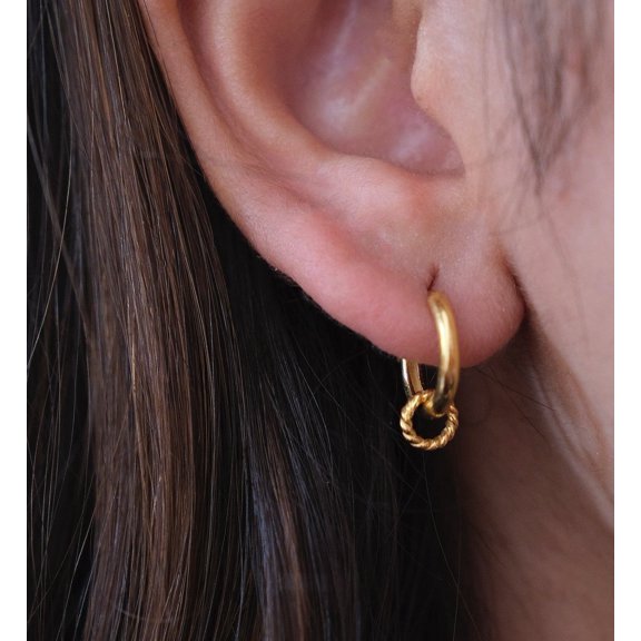 Hoops La Hoop Earrings | 925 Sterling Silver | 18K Gold Vermeil | Minimalist Twisted Hoop Earrings by Anushka Jain Jewellery