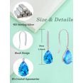 thumbnail image 7 of VESITIM 8X12mm Solitaire Teardrop Hook Sterling Silver Solitaire March Birthstone Created Blue Aquamarine Dangle Drop Earring for Women Jewelry Gift, 7 of 7