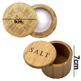 thumbnail image 2 of Bamboo Salt Box, Salt Container With Lid, Salt Shaker, Bowl with Magnetic Swivel Lid (2 PCS), 2 of 5