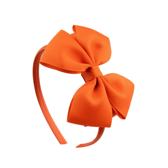 Girls Ribbon Bow Fashion Headband, Orange