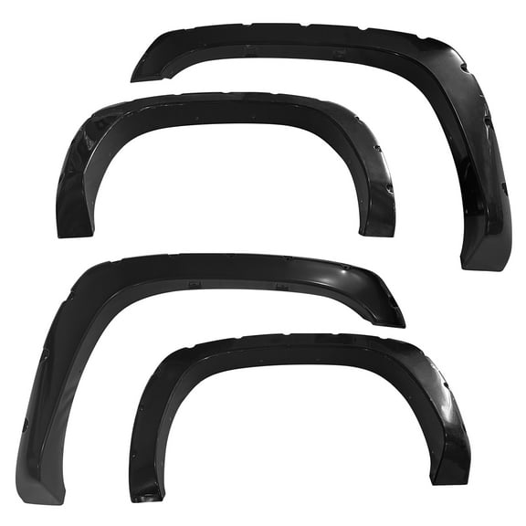 Ikon Motorsports Fender Flares Fits 2002-2006 Chevy Avalanche 1500 2500, Rivet Bolt Style ABS Smooth Wheel Arch Extension Cover, Front& Rear 4PCS