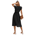 thumbnail image 2 of V Neck Puff Sleeve Dress Black S, 2 of 10