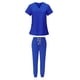 thumbnail image 1 of Conjunto exfoliante femenino, ropa de trabajo de enfermera, escote en V, Top profesional lavable a máquina y SG Yuyangstore Blusa y pantalones médicos, 1 of 8