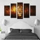 thumbnail image 3 of Cuadro decorativo para Sala, Comedor y Recamara, León Fuego, Naranja, Animales, minimalista, moderno, elegante, juego de 5 piezas, 3 of 3