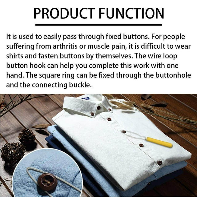 3pcs Elderly Button Dressing Aid Seniors helper hook dressing Hook Zipper Pull hook dressing aid button Helper Button Quick Puller Stainless Steel