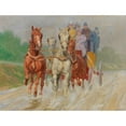 thumbnail image 2 of Ludwig Koch 18x15 Gold Ornate Wood Frame and Double Matted Museum Art Print Titled - Four-In-Hand Coach in Old Vienna, 2 of 4