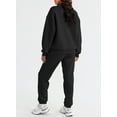 thumbnail image 6 of SHEWIN Women's Jogget Sets Fleece Lined Sweatsuits Long Sleeve Sweatshirts Pullover Long Sweatpants Two Piece Outfit Tracksuit Black XL, 6 of 9