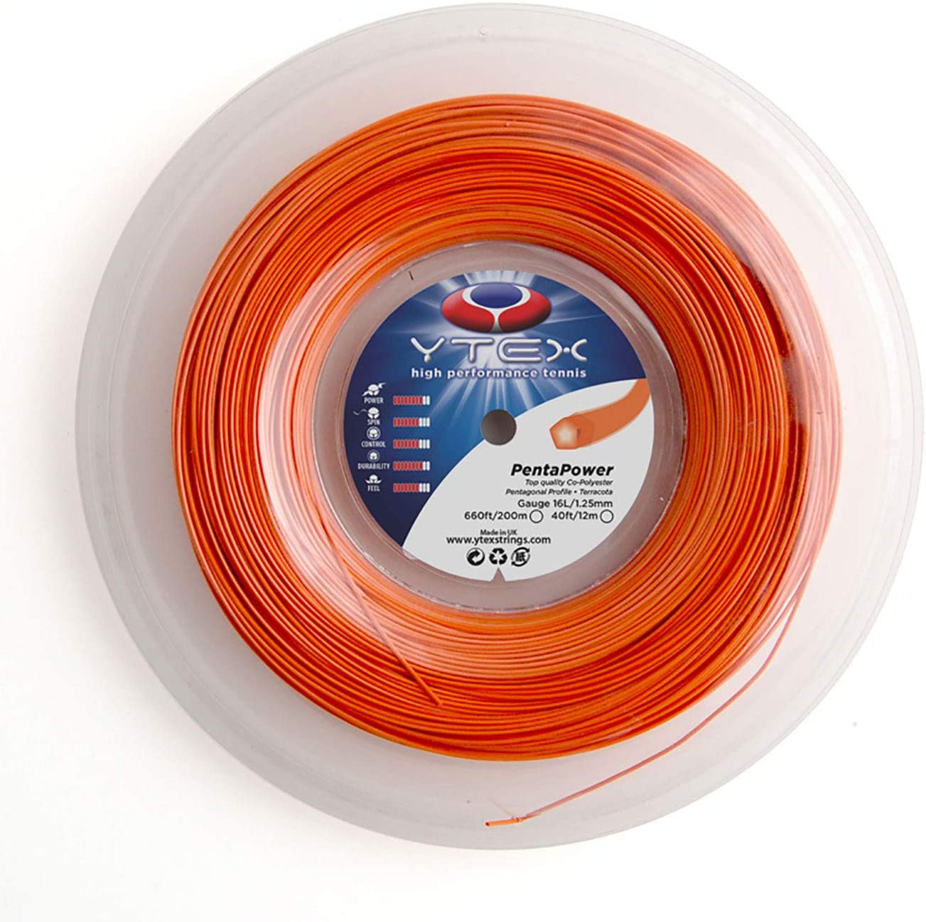 Strings Tennis NEW YTEX Square X String Black 16L 1.25mm; 40 Feet 12m