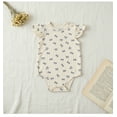 thumbnail image 3 of Bellafa Newborn Baby Girl's Bodysuit Ruffle Short Sleeve One-piece Infant Girl Ribbe Knit Romper Onesies Summer Outfits 0-18M, 3 of 5