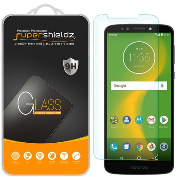 [1-Pack] Supershieldz for Motorola Moto E5 Supra Tempered Glass Screen Protector, Anti-Scratch, Anti-Fingerprint, Bubble Free