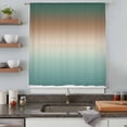 thumbnail image 4 of Green Brown Ombre Sheer Curtains 63 Inches Long, Modern Gradient Abstract Art Light Filering Curtains, Breathable Simi Curtain Privacy Drapes for Living Room Bedroom Lightweight Window Treatment, 4 of 7