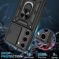 thumbnail image 5 of Compatible with Samsung Galaxy S23 Case,Galaxy S23 case with HD Screen Protector with Slide Camera Cover, 360°Rotation Ring Kickstand [Military Grade] Case for Samsung Galaxy S23,Black, 5 of 15