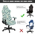 thumbnail image 6 of SCRAWLGOD Valentine's Day Decor Heart Love Print Blue Beige 4 Pieces Gaming Chair Covers Slipcovers, Non-Slip Stretchable Computer Reclining Gaming Chair Seat Cover with Armrest Covers, 6 of 7
