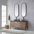 thumbnail image 3 of Trento 60" Double Concrete Sink Bath Vanity in North American Oak with Mirror, 3 of 12