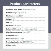 MDHAND 80W Foldable Portable Solar Panel with USB Port for Outdoor Camping RV Travel