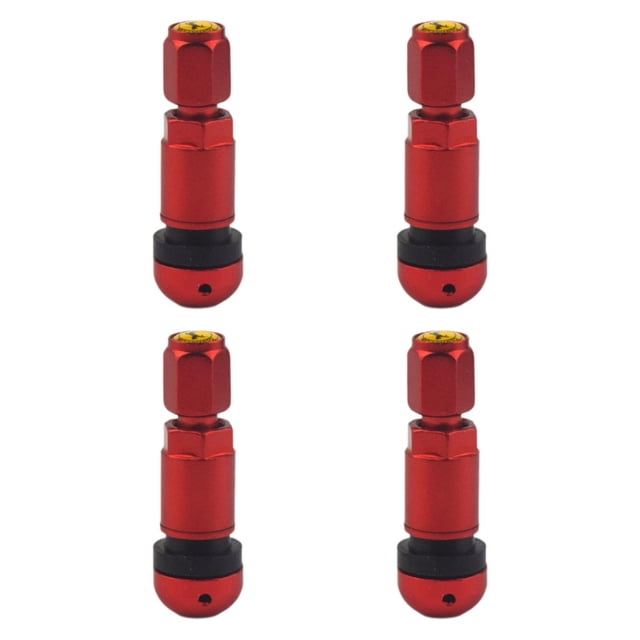 koolsoo 4 Pcs Tige de Valve de Pneu à Boulon Accessoires Auto Anti-Éclaboussures de Pneu Rouge