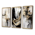 thumbnail image 3 of Designart "Essential Bliss Minimalist Gold Abstract Painting" Abstract Painting Framed Wall Art Set Of 3 - Gold Modern Frame Gallery Set For Office Decor, 3 of 6