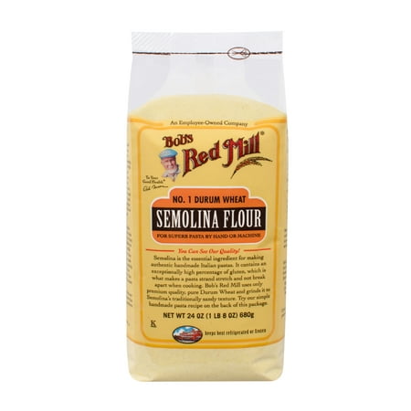 (2 Pack) Bobs Red Mill Semolina Flour, 24 Oz (Best Hand Crank Flour Mill)