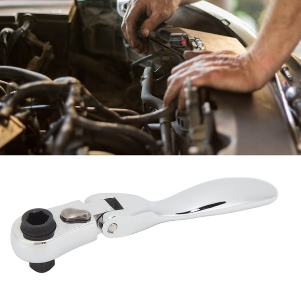 Llave De Trinquete Rechoncha Con Accionamiento, Duradera, Giratoria De 180 Grados, Ajustable, Firme, 72 Dientes, Operación Con Una Sola Mano, Mini Llave De Trinquete Para