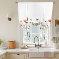 thumbnail image 3 of Spring Floral Tie Up Curtain 63 Inches Long, Red Blue Wildflower Plant Butterfly Balloon Style Kitchen Window Curtain Over Sink, Small Window Rod Pocket Curtain 42"x63", 3 of 9