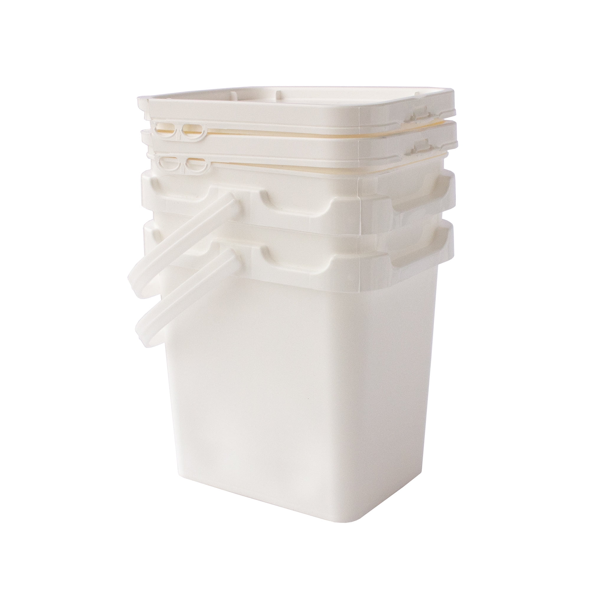 1 Gallon Bucket With Lid and Handle White, Quantity 2 Durable, BPA