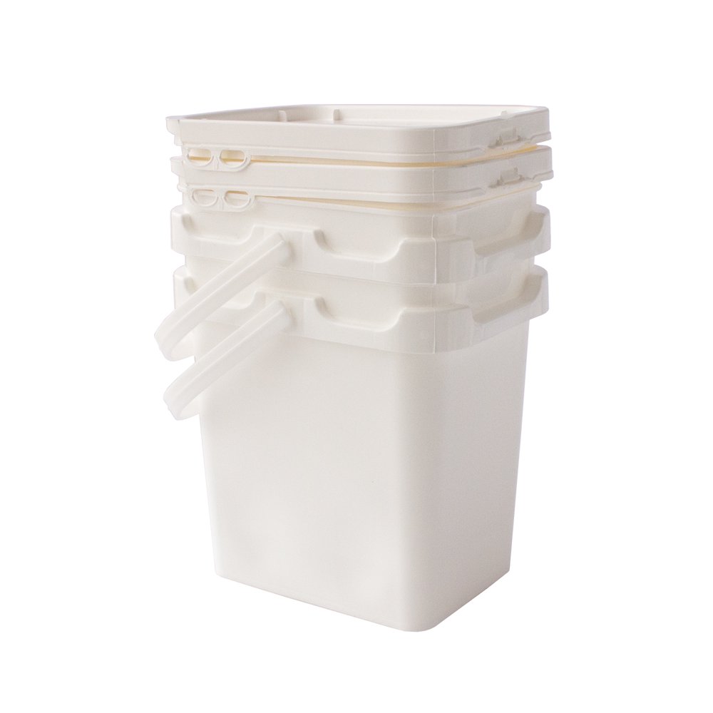 1 Gallon Bucket With Lid and Handle White, Quantity 2 Durable, BPA