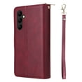 thumbnail image 5 of SaniMore for Samsung Galaxy A55 5G 3 in 1 Case, Zipper Purse Cover + Card Slots +  Kickstand + Detachable Lanyard Comprehensive Protective Shockproof Anti-drop Shell For Samsung A55 5G, Winered, 5 of 8