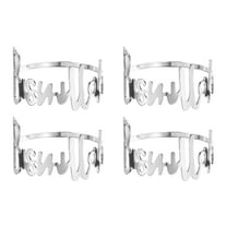 4pcs Silver Napkin Rings Metal Letter Shape Napkin Holders for Dinner
