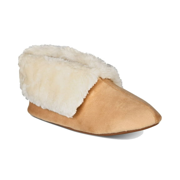Charter Club Mens Plush Faux-Fur Booties Slippers (Beige Khaki, S)