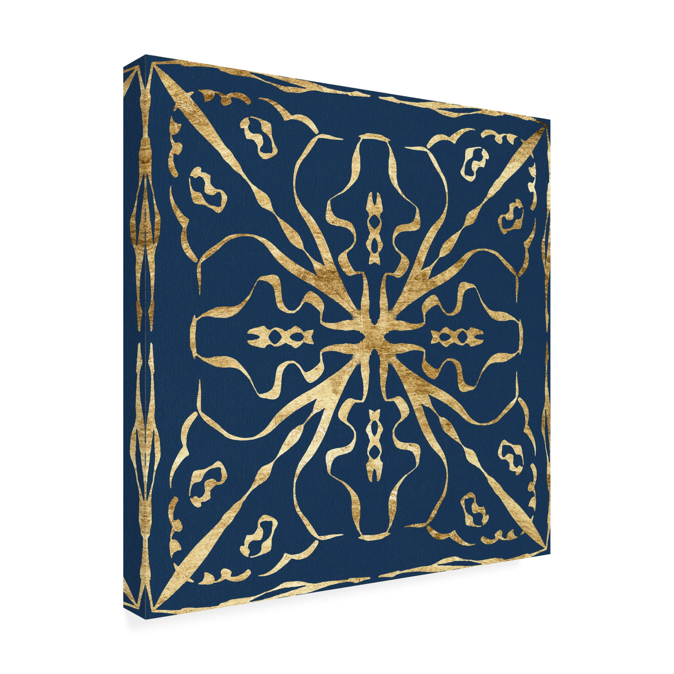 Trademark Fine Art Alonzo Saunders  Motif on Blue III Canvas Wall Art