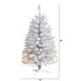 thumbnail image 2 of Nearly Natural 3' White Slim Artificial Christmas Tree Prelit 50 Warm White LED Lights, 2 of 10