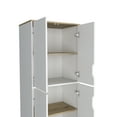 thumbnail image 4 of Dtwnek Kitchen Pantry with Double Door, 4 Legs, 4 Shelves, Light Brown + White, 4 of 9