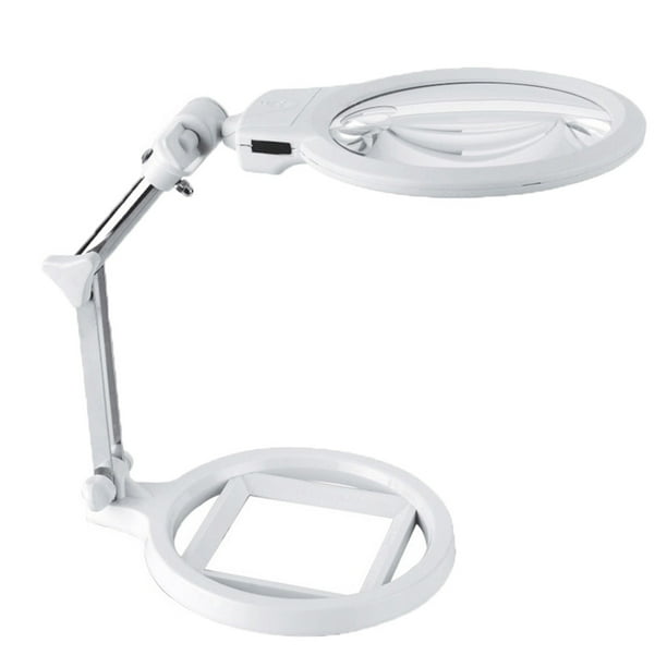 Sanfanil Portable Large Lens Lighted Lamp Top Desk Magnifier Magnifying Glass Led Light Walmart Com Walmart Com