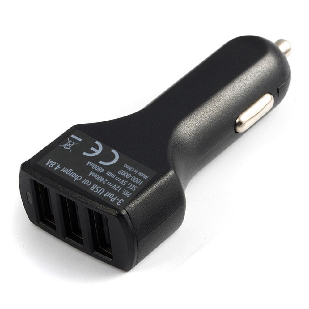 Car Charger for Nokia T20/T21 - 36W 3-Port USB 4.8A Type-C Cable 6ft Power Adapter