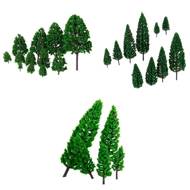 Esquirla 32 Pcs Modèle Vert Arbre Rue Architecture Décor Échelle 1:50