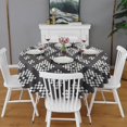 thumbnail image 2 of Round Waterproof Tablecloth 60×60 Inch, Geometry Reusable Indoor/Outdoor Durable Table Cover for Party Kitchen Dinner Room Decor, 2 of 6