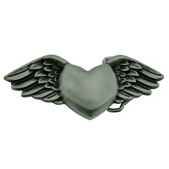 Heart with Wings Wild at Heart Brushed Finished Belt Buckle Tattoo Gothic Cetic Unisex New Style