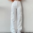 thumbnail image 2 of Pantalon Cargo Décontracté pour Femmes à Taille Haute avec Trois Poches, 2 of 6