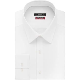 van heusen men's dress shirt slim fit traveler stretch Van Heusen Men's Fitted Stretch Wrinkle Free Sateen Solid Dress Shirt