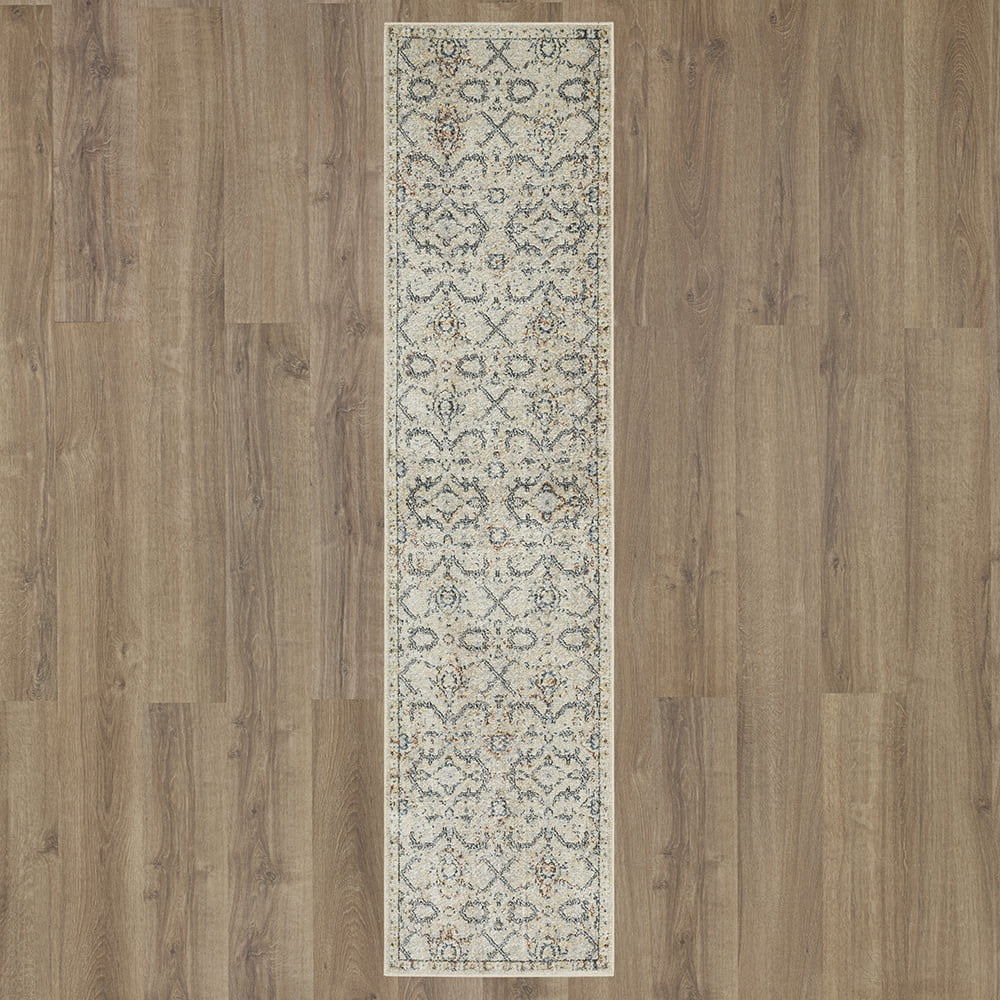 Mohawk Home Arete Floral Indoor Polyester Runner Rug, Cream, 2' x 8'