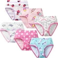 thumbnail image 2 of Little Girls Soft Cotton Underwear Briefs, Uccdo Kids Toddlers Padded Panties Undies, Pack of 6, 3-12T, 2 of 8