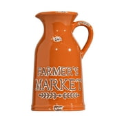 Way to Celebrate Harvest 6.75 inch Orange Ceramic Pot Jug Decoration