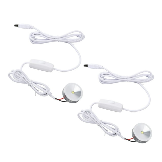 Projecteur LED Dimmable Mini pour Bijoux, 2 Pcs Projecteur Dimmable USB 5V Luminosité Progressive avec Câble de 6,6 Pieds pour Vitrines