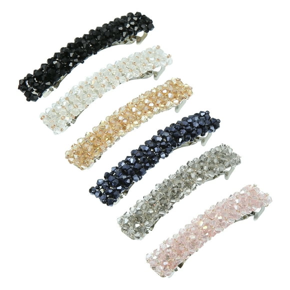 Unique Bargains 6Pcs Hair Barrette Rhinestone Hair Side Clip Pin Hair Accessories for Women Girls