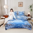 thumbnail image 6 of Manfei Blue Mount Fuji Full Size Comforter Sets for Teen, Tokyo Cherry Blossoms Bedding Comforter Set, Japanese Style Reversible Bedding Sets, Lightweight Room Decor, 3-Piece, 6 of 9