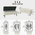 thumbnail image 3 of HOMCOM Banc Ottoman de Rangement, Repose-Pieds en Tissu de Lin Blanc Crème, 3 of 10